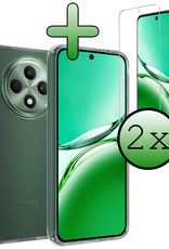 BASEY. BASEY. OPPO Reno 12F Hoesje Siliconen Met 2x Screenprotector - Transparant