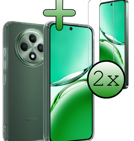 BASEY. BASEY. OPPO Reno 12F Hoesje Siliconen Met 2x Screenprotector - Transparant
