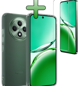 BASEY. BASEY. OPPO Reno 12F Hoesje Siliconen Met Screenprotector - Transparant