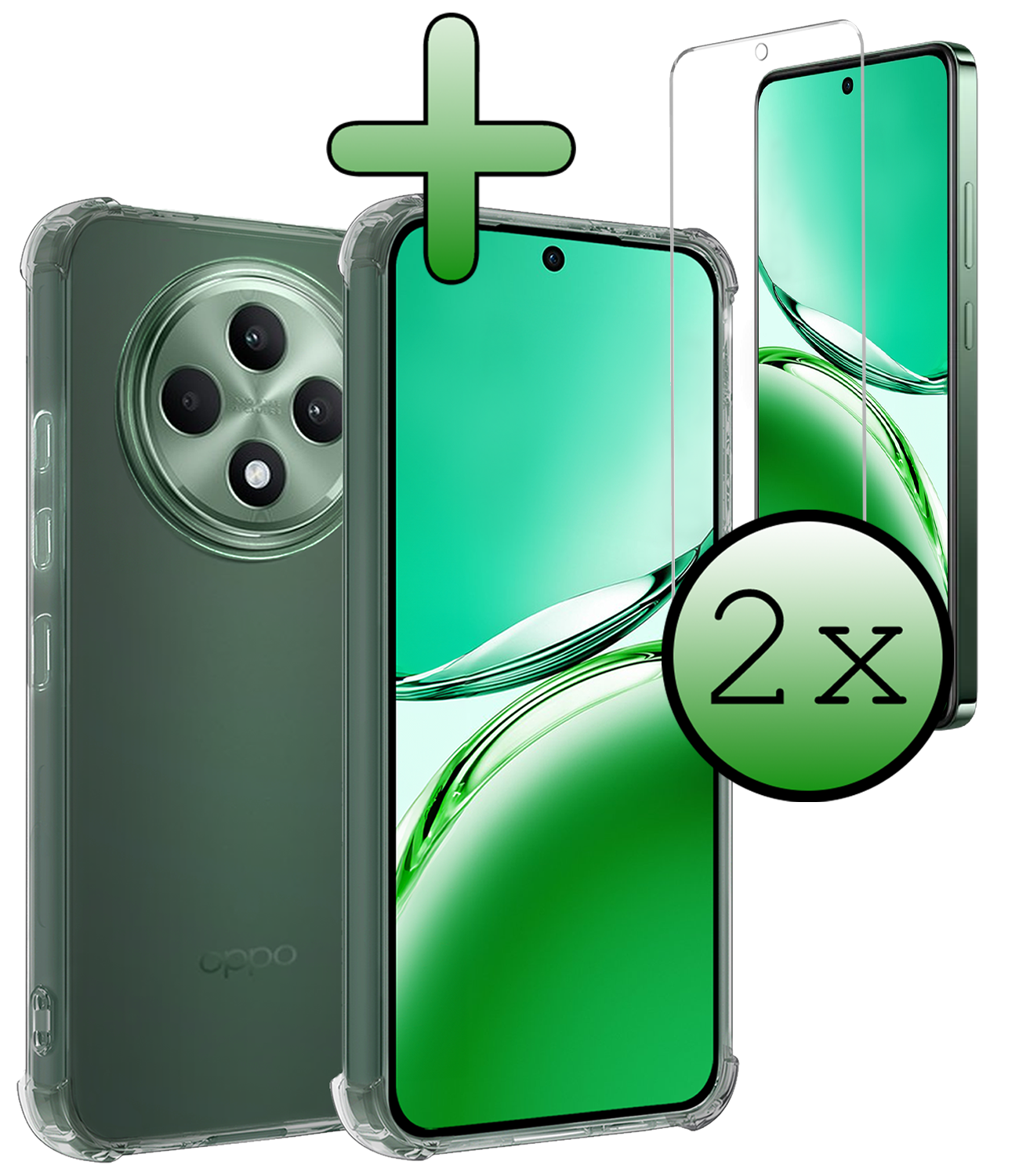 BASEY. BASEY. OPPO Reno 12F Hoesje Shockproof Met 2x Screenprotector