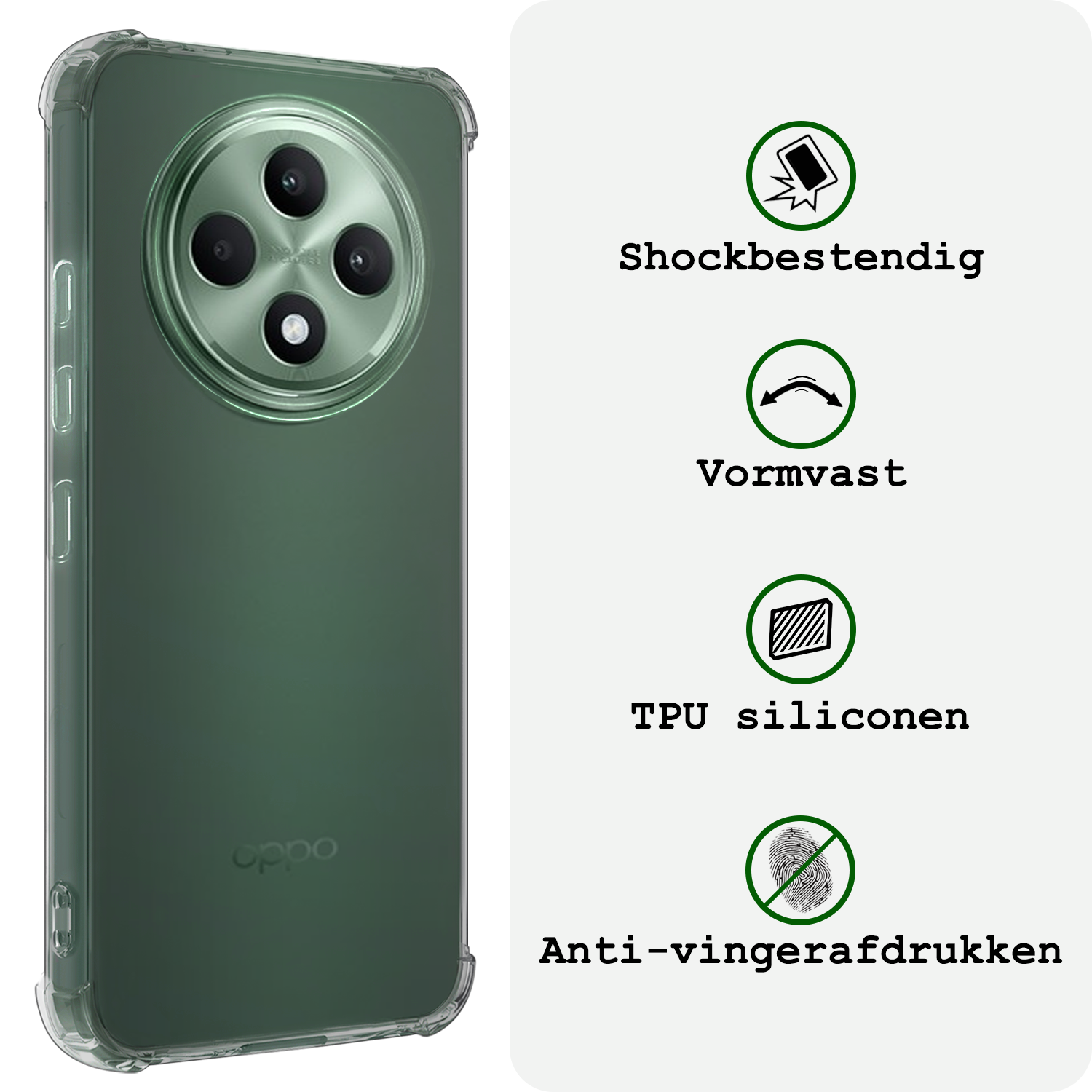 BASEY. BASEY. OPPO Reno 12F Hoesje Shockproof Met Screenprotector