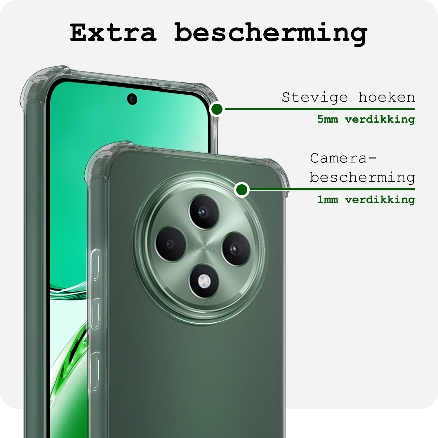 BASEY. BASEY. OPPO Reno 12F Hoesje Shockproof Met Screenprotector