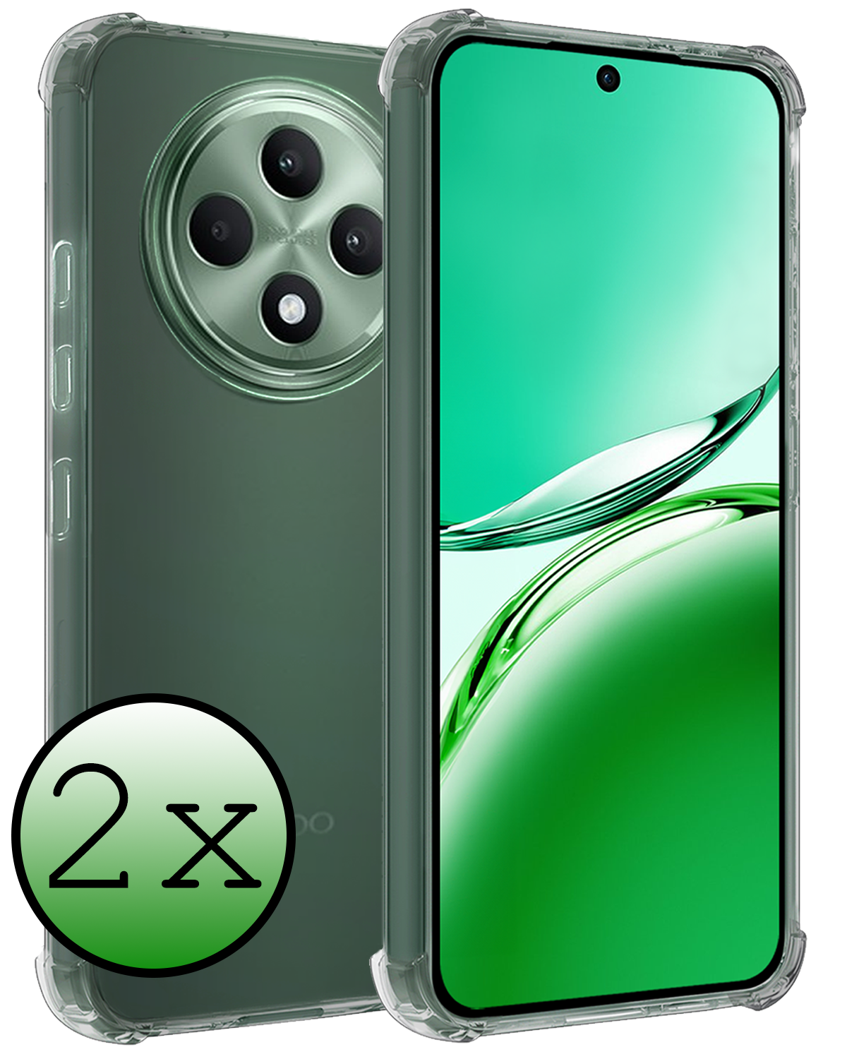 BASEY. BASEY. OPPO Reno 12F Hoesje Shockproof - Transparant - 2 PACK