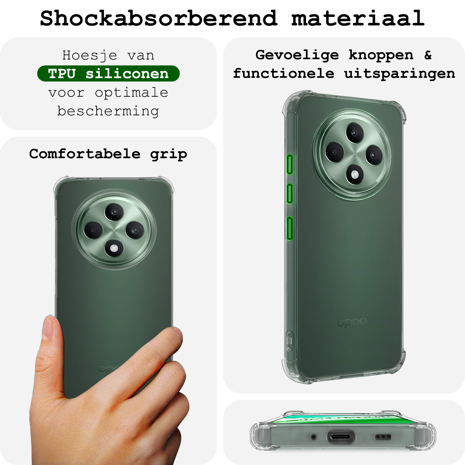 BASEY. BASEY. OPPO Reno 12F Hoesje Shockproof - Transparant