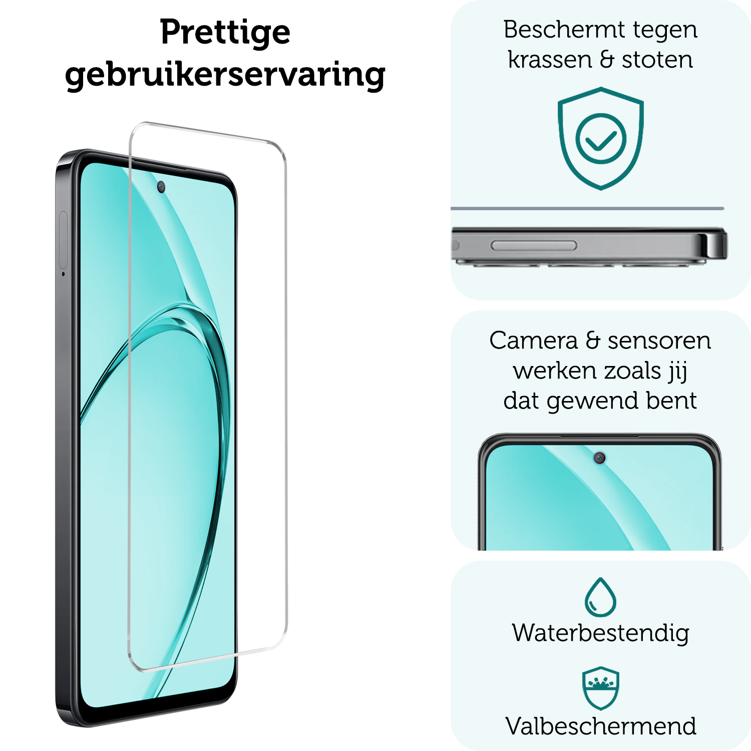 Forterra Forterra OPPO A80 Screenprotector Glas - 3 PACK