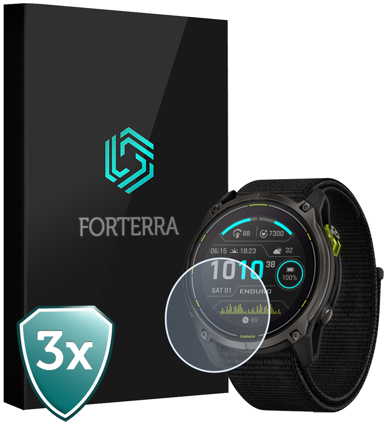 Forterra Forterra Garmin Enduro 3 (51 mm) Screenprotector - 3 PACK