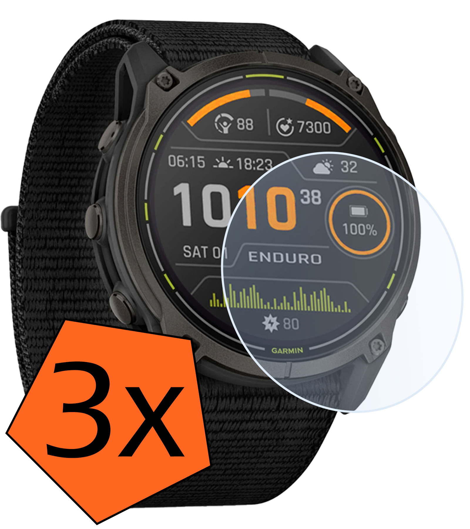 Nomfy Nomfy Garmin Enduro 3 (51 mm) Screenprotector - 3 PACK
