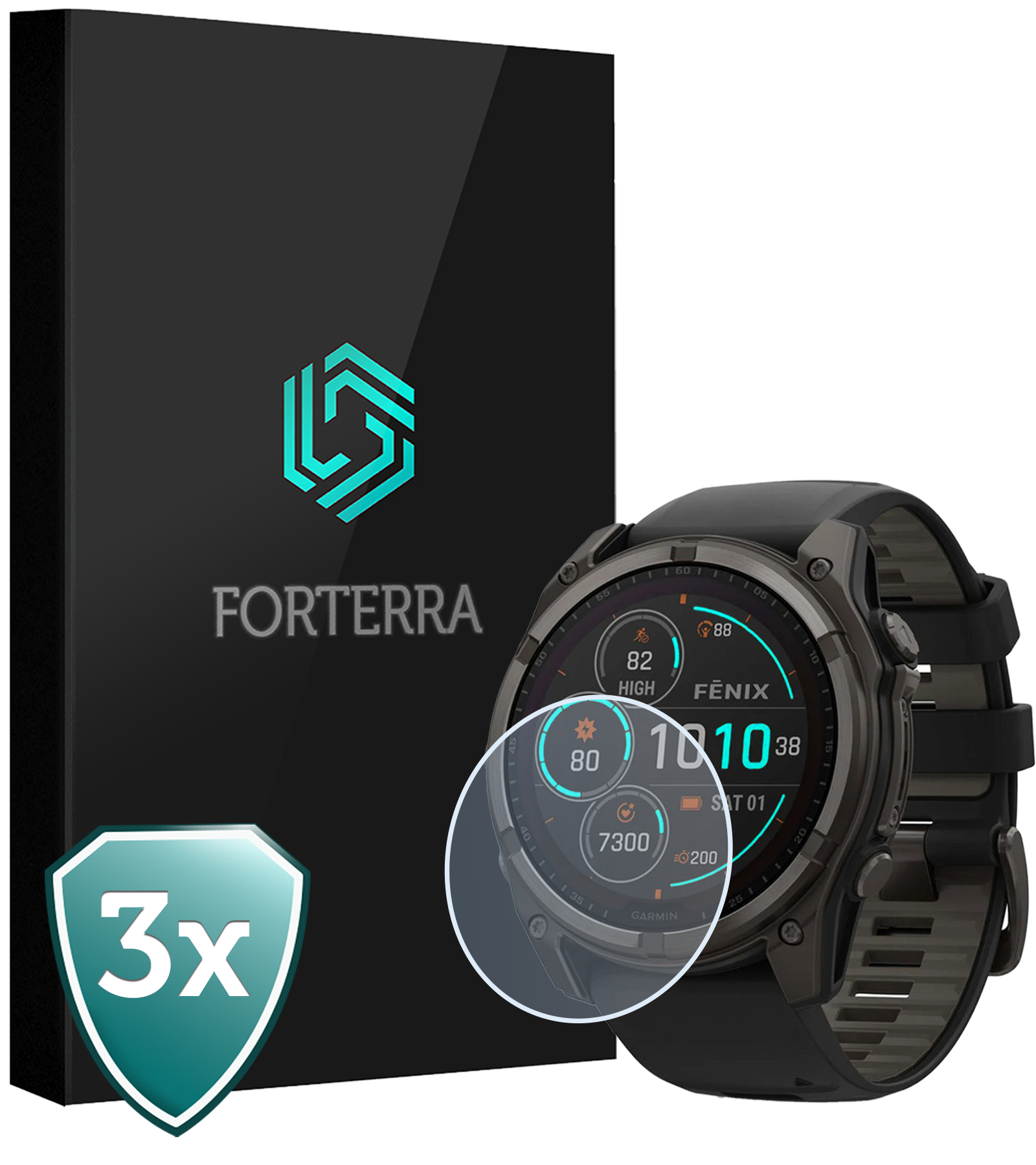 Forterra Forterra Garmin Fenix 8 Solar (51 mm) Screenprotector - 3 PACK