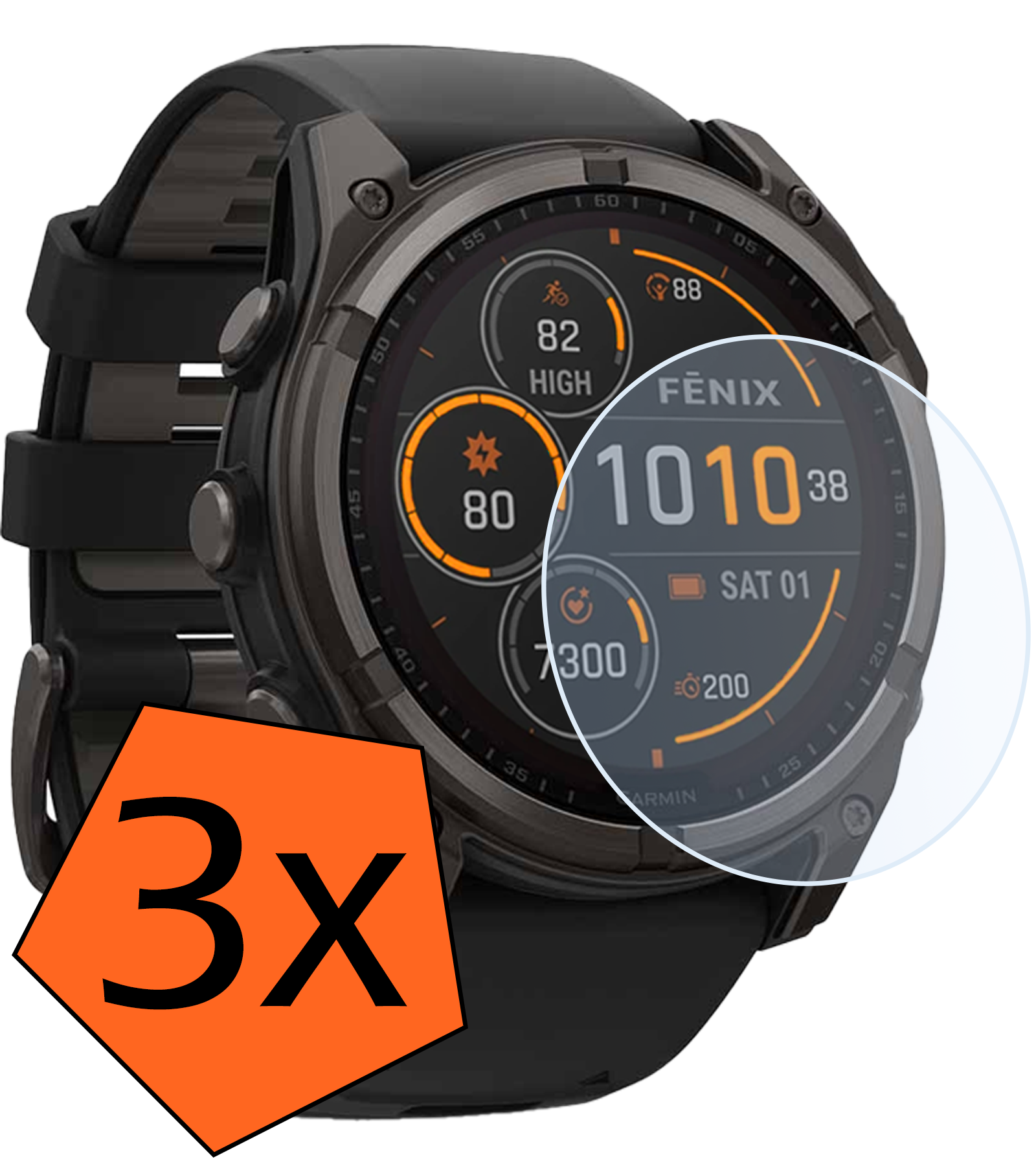 Nomfy Nomfy Garmin Fenix 8 Solar (47 mm) Screenprotector - 3 PACK