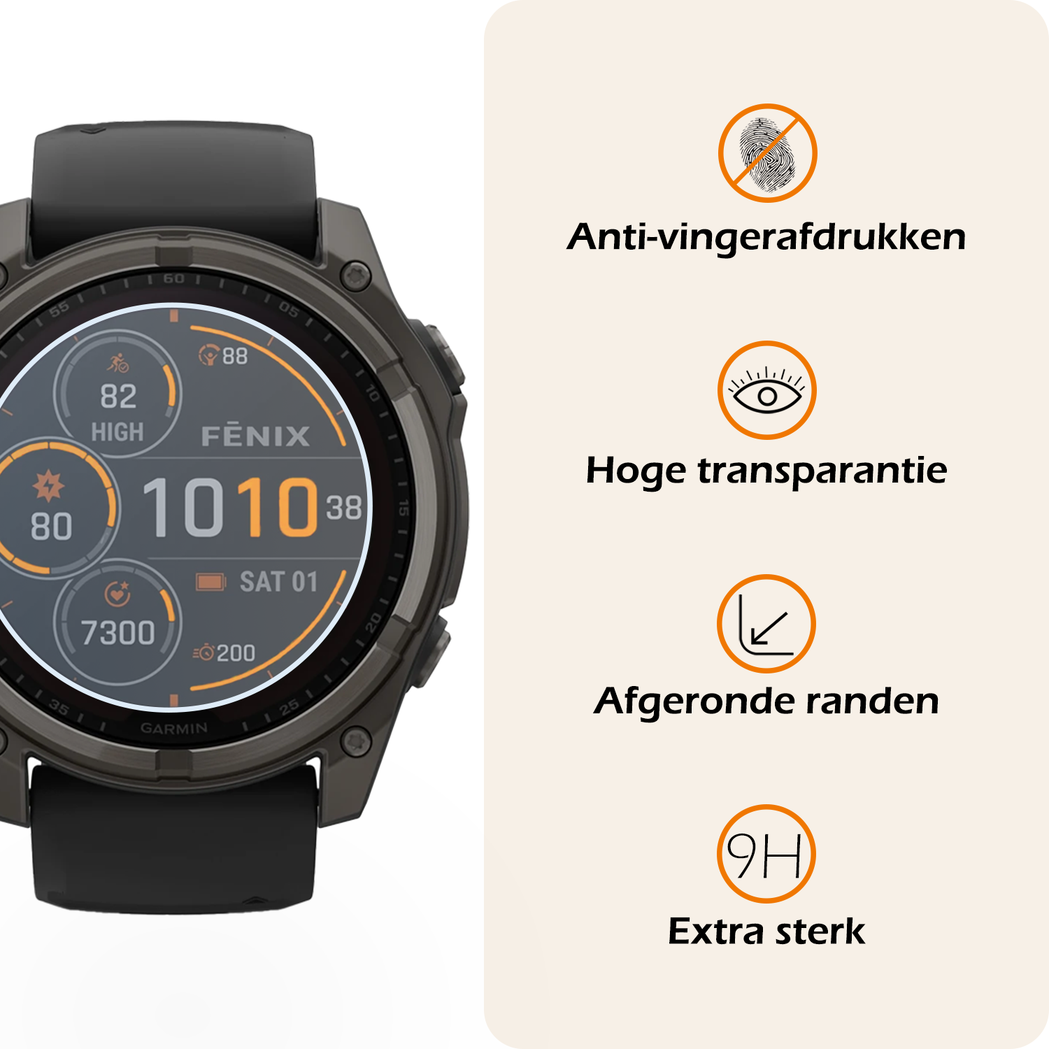 Nomfy Nomfy Garmin Fenix 8 Solar (47 mm) Screenprotector - 3 PACK