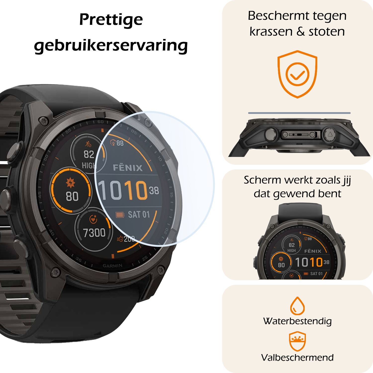 Nomfy Nomfy Garmin Fenix 8 Solar (47 mm) Screenprotector - 3 PACK