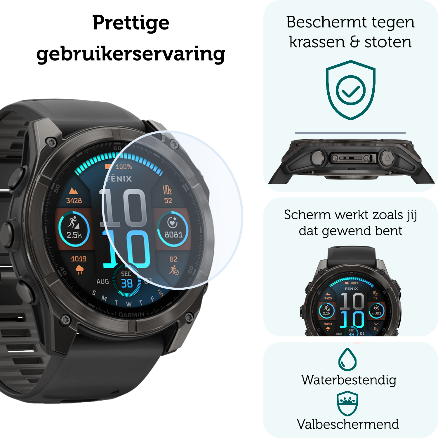 Forterra Forterra Garmin Fenix 8 (47 mm) Screenprotector - 2 PACK