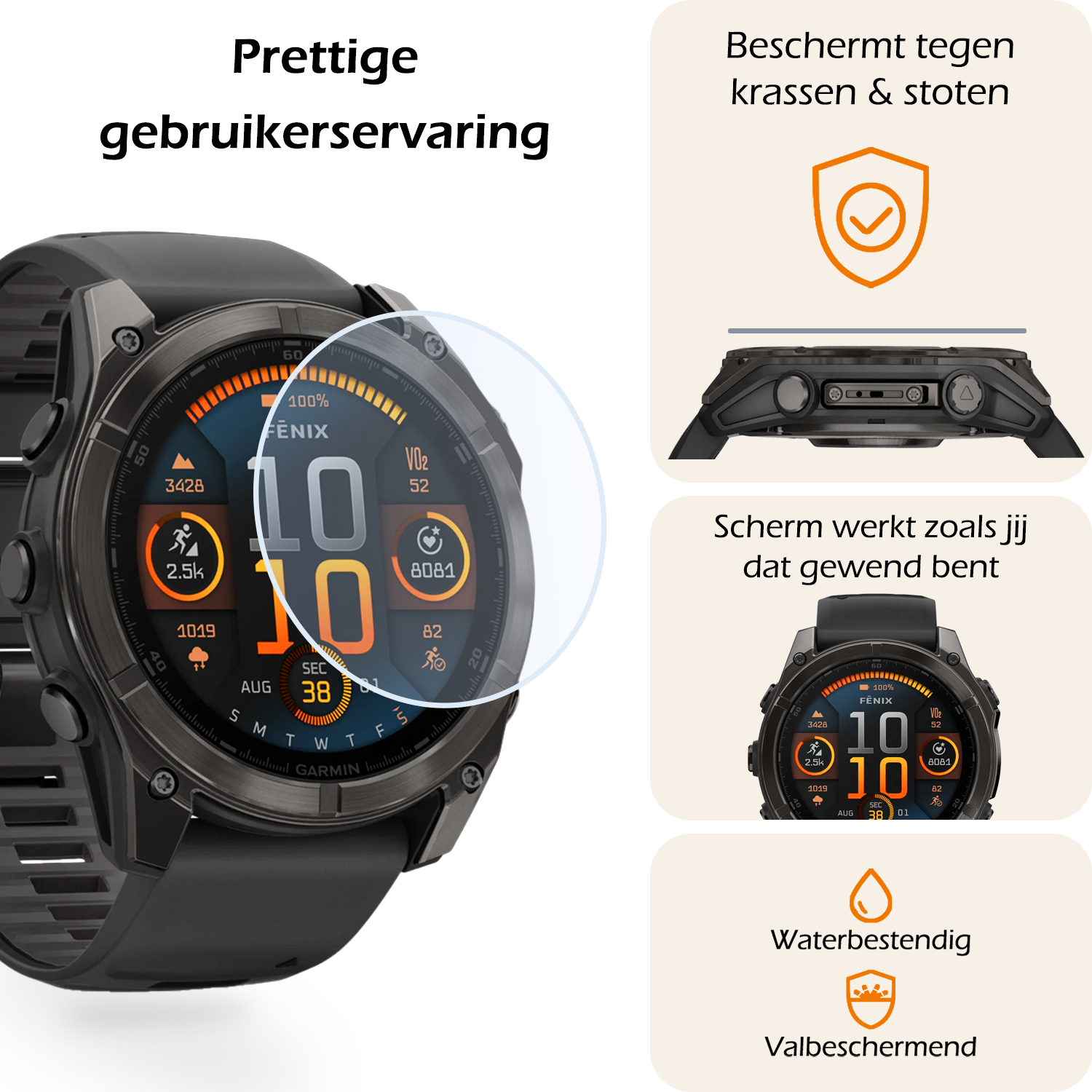 Nomfy Nomfy Garmin Fenix 8 (47 mm) Screenprotector - 3 PACK