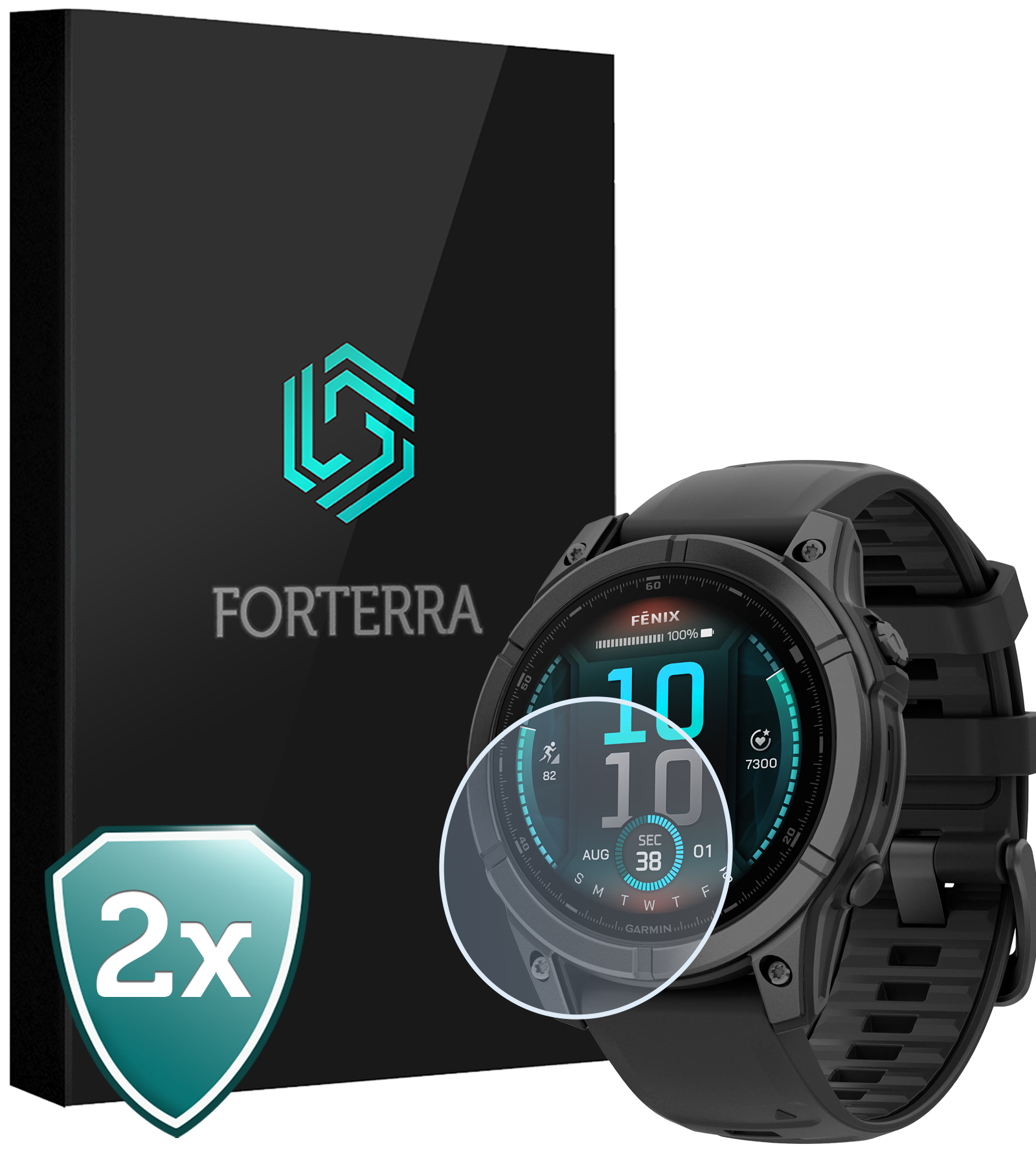 Forterra Forterra Garmin Fenix E (47 mm) Screenprotector - 2 PACK