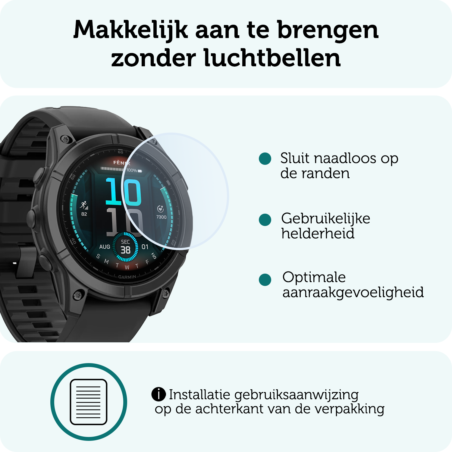 Forterra Forterra Garmin Fenix E (47 mm) Screenprotector - 2 PACK