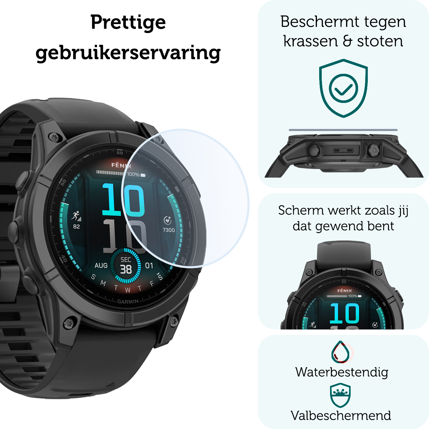 Forterra Forterra Garmin Fenix E (47 mm) Screenprotector - 2 PACK