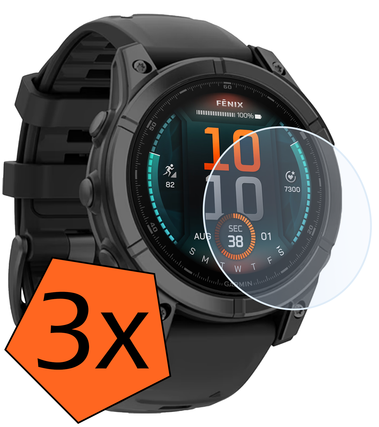 Nomfy Nomfy Garmin Fenix E (47 mm) Screenprotector - 3 PACK