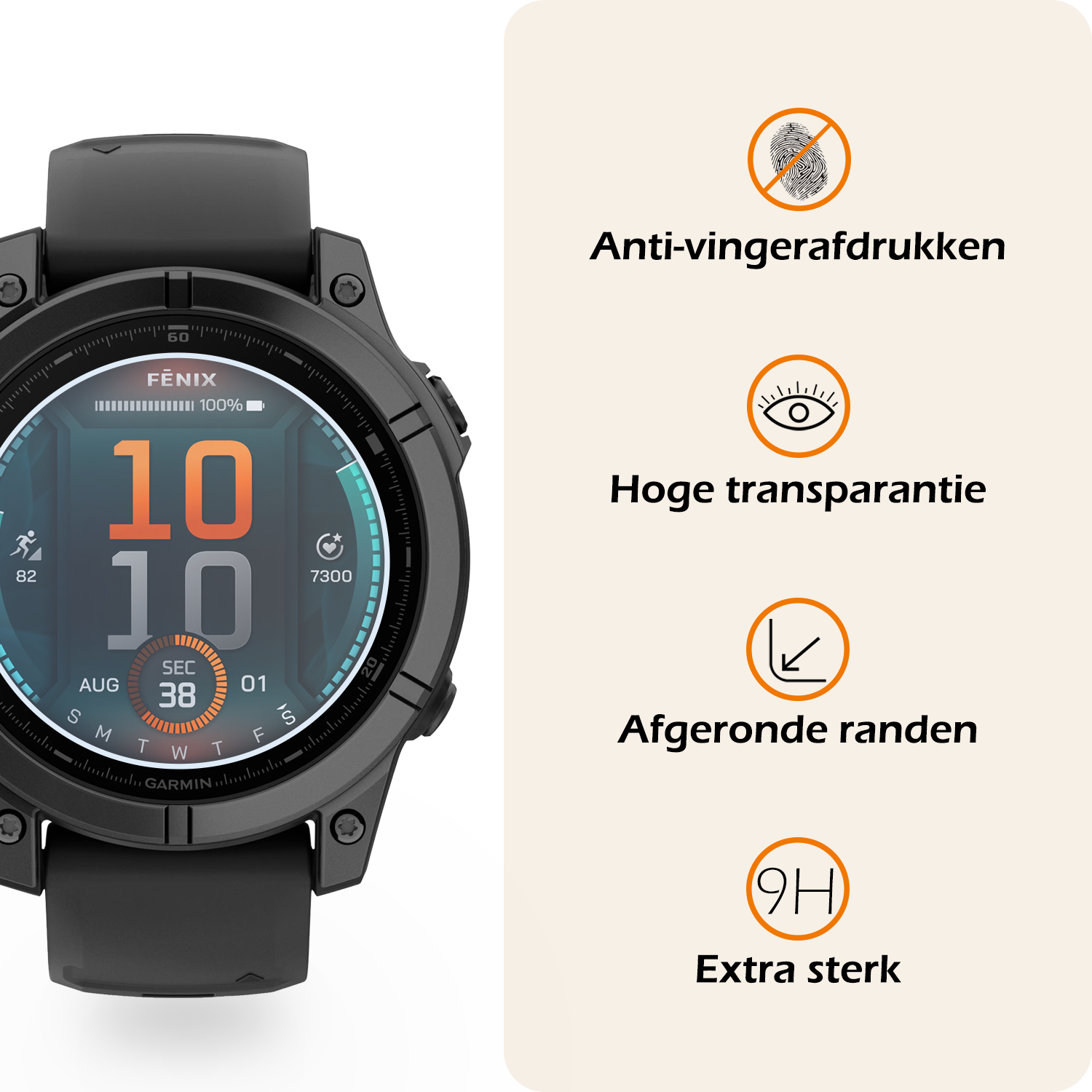Nomfy Nomfy Garmin Fenix E (47 mm) Screenprotector - 3 PACK