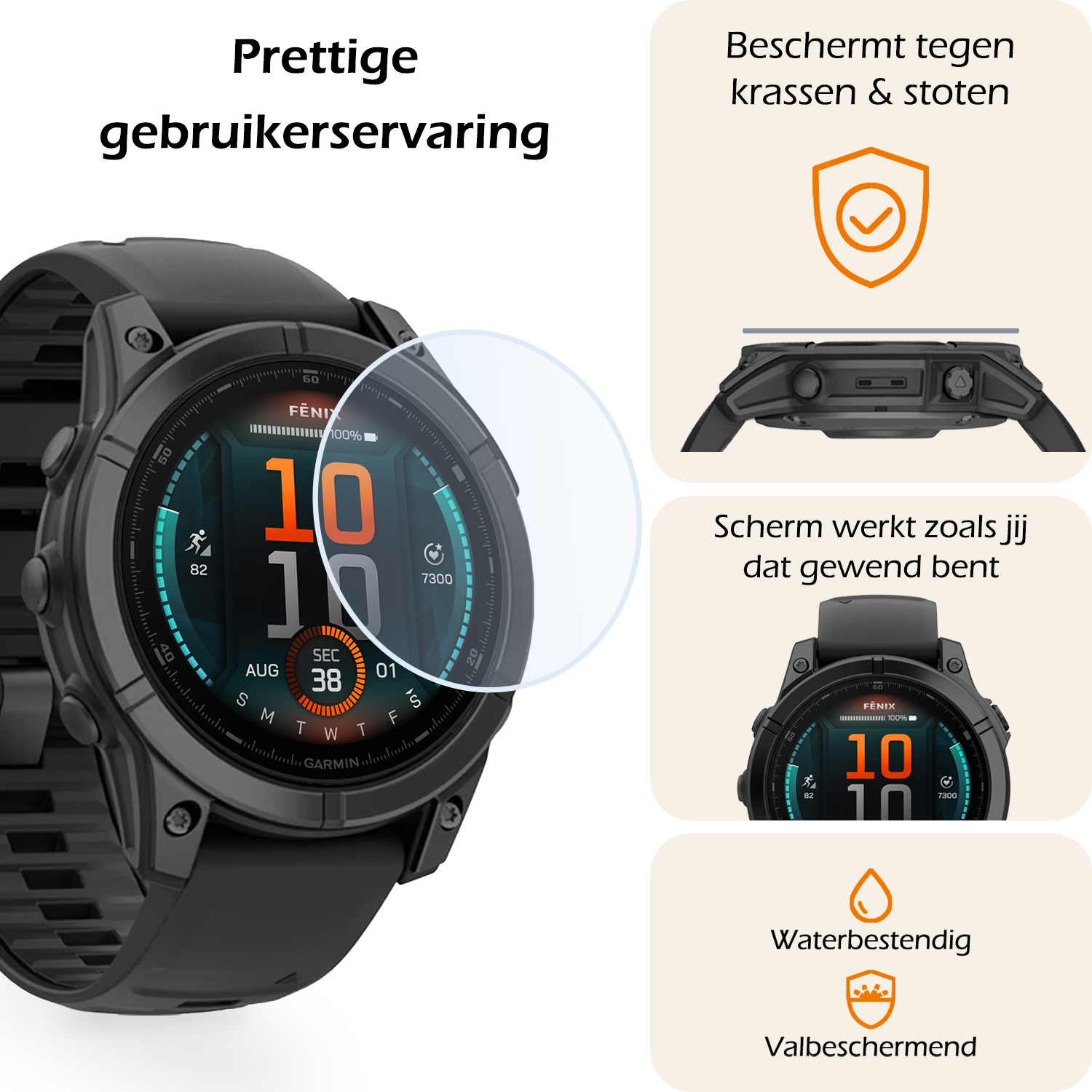 Nomfy Nomfy Garmin Fenix E (47 mm) Screenprotector - 3 PACK