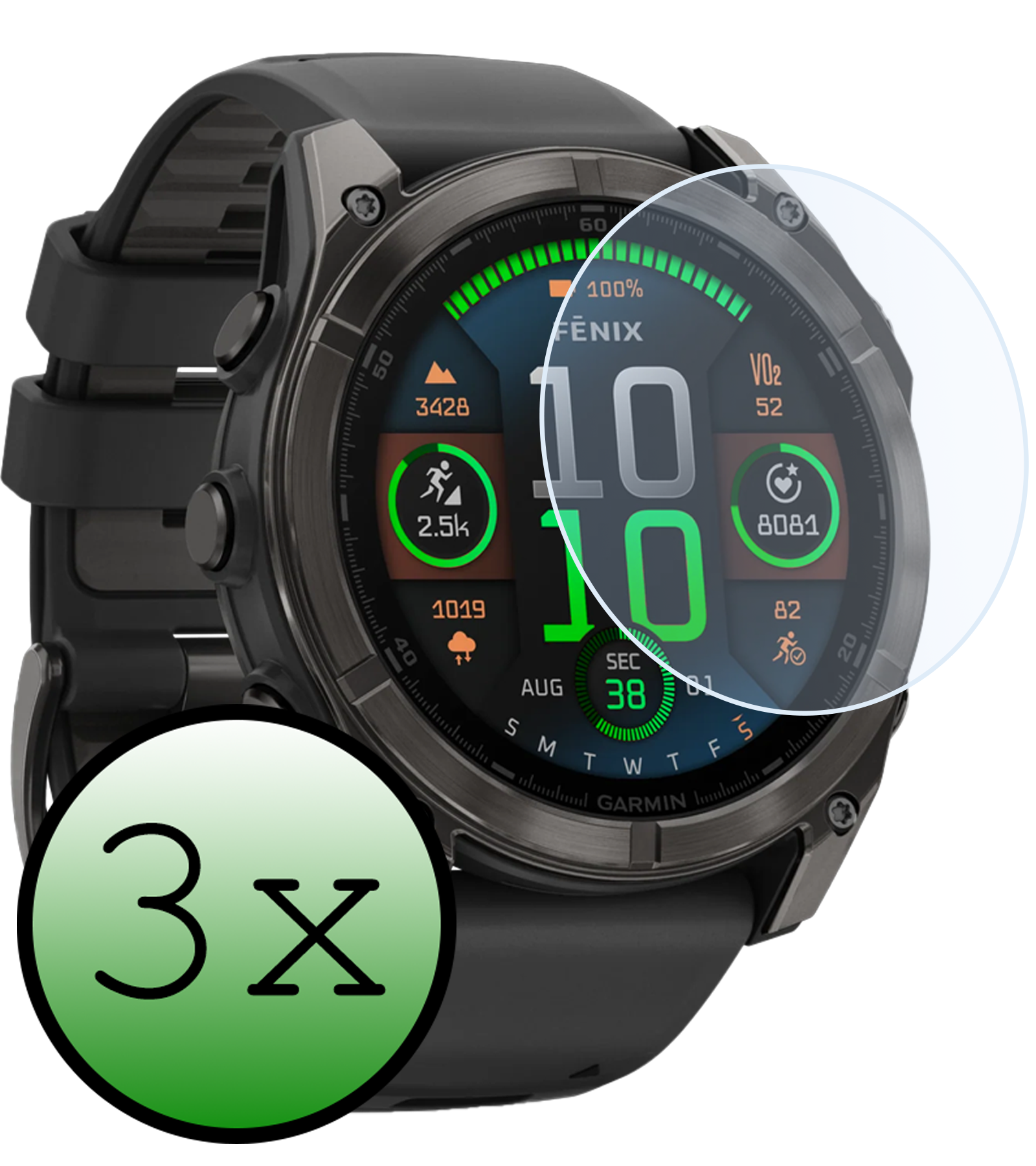 BASEY. BASEY. Garmin Fenix 8 (43 mm) Screenprotector - 3 PACK