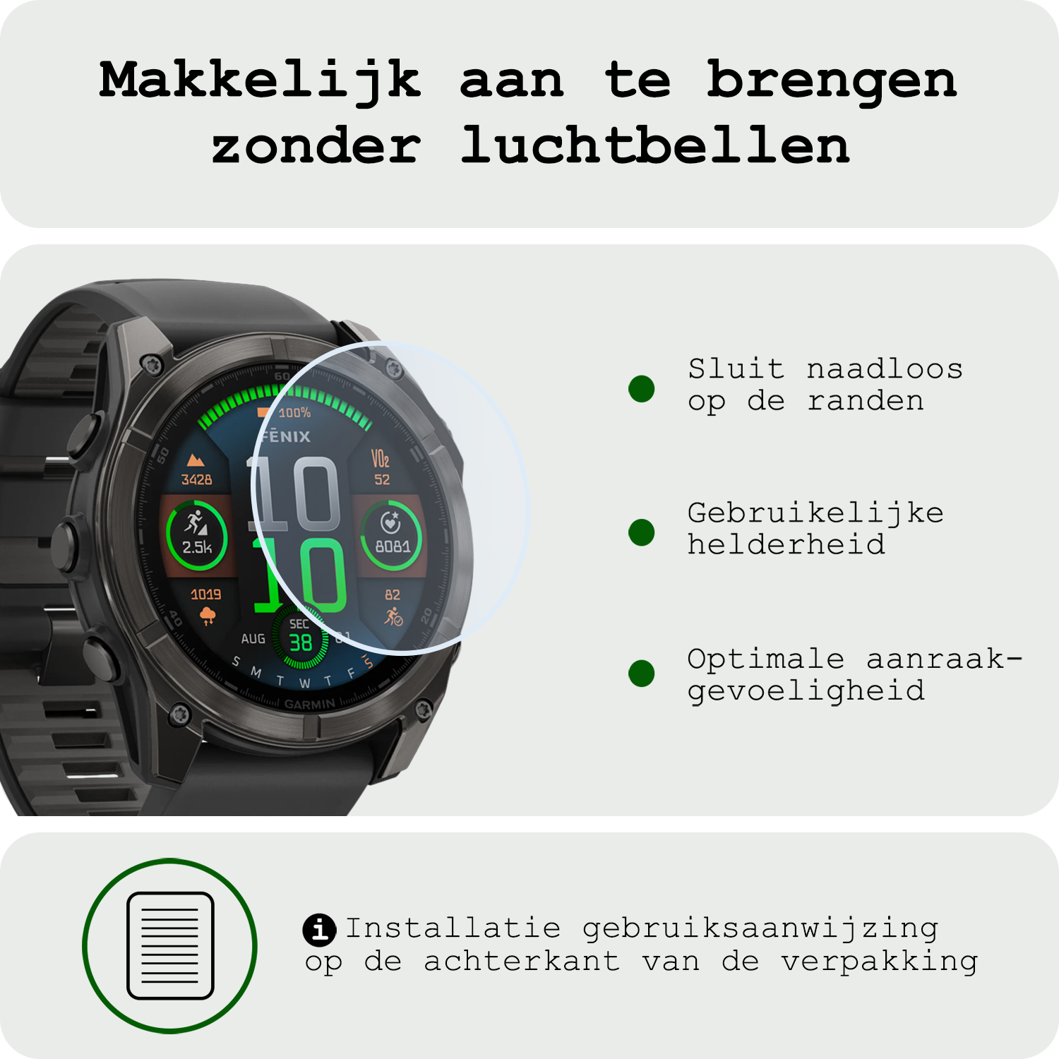 BASEY. BASEY. Garmin Fenix 8 (51 mm) Screenprotector - 3 PACK