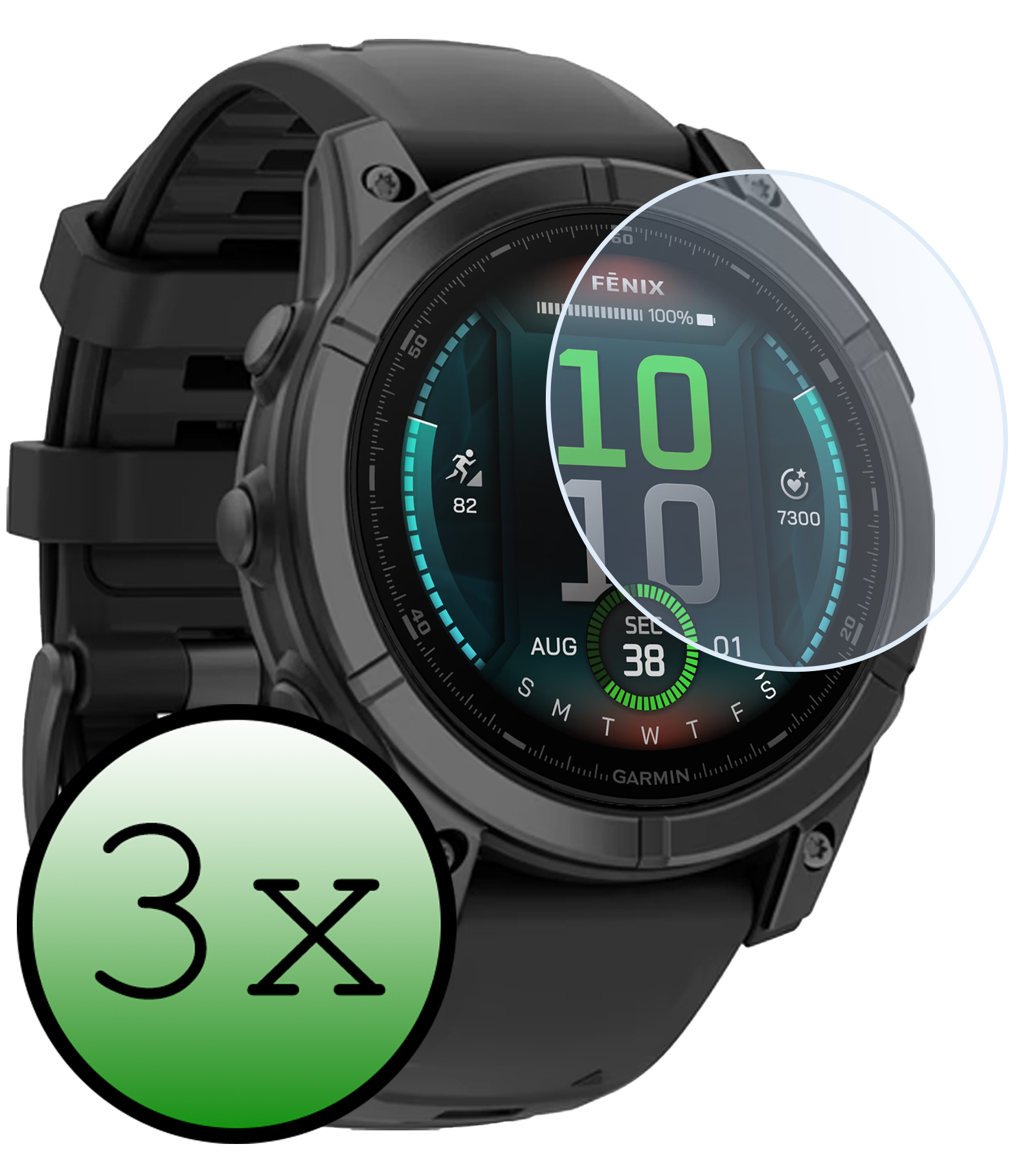 BASEY. BASEY. Garmin Fenix E (47 mm) Screenprotector - 3 PACK