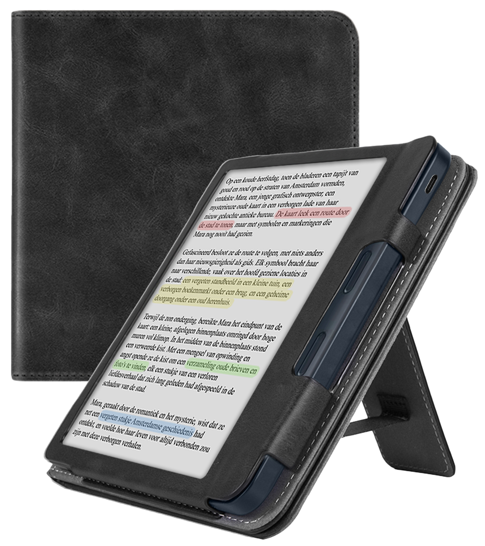 Nomfy Nomfy Kobo Libra Colour Hoesje Leer - Zwart