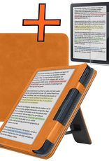 Nomfy Nomfy Kobo Libra Colour Hoesje Leer Met Screenprotector - Bruin