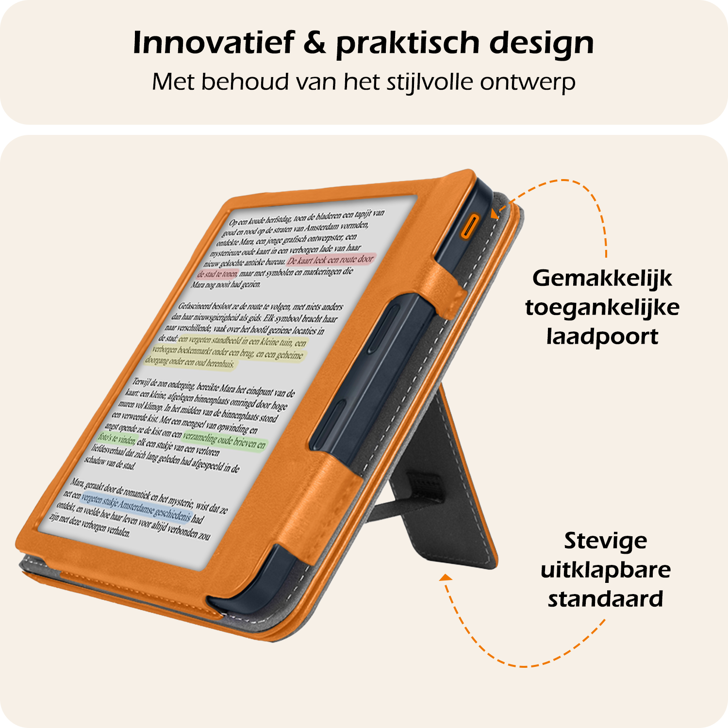 Nomfy Nomfy Kobo Libra Colour Hoesje Leer Met Screenprotector - Bruin