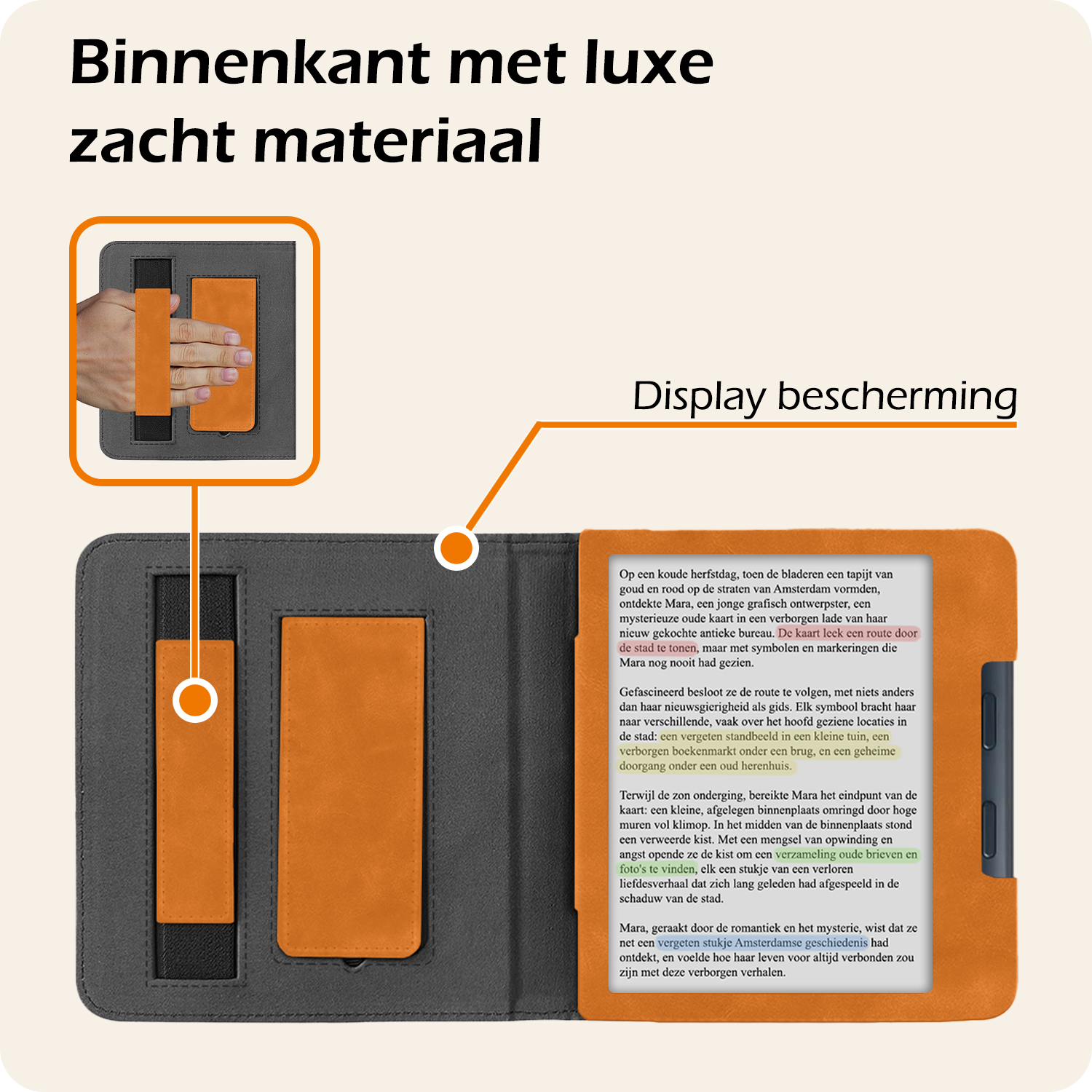 Nomfy Nomfy Kobo Libra Colour Hoesje Leer Met Screenprotector - Bruin