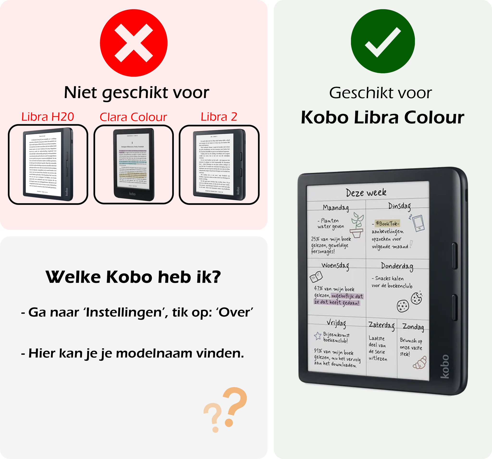 Nomfy Nomfy Kobo Libra Colour Hoesje Leer Met Screenprotector - Donkerblauw
