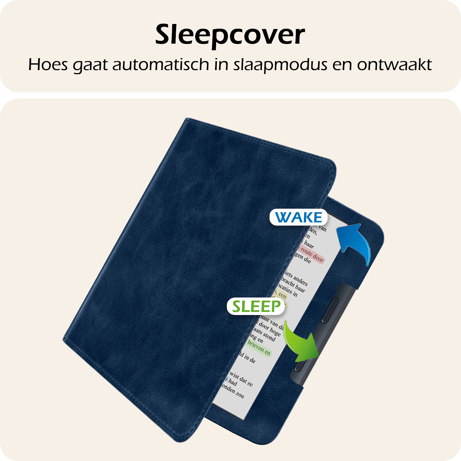 Nomfy Nomfy Kobo Libra Colour Hoesje Leer Met Screenprotector - Donkerblauw