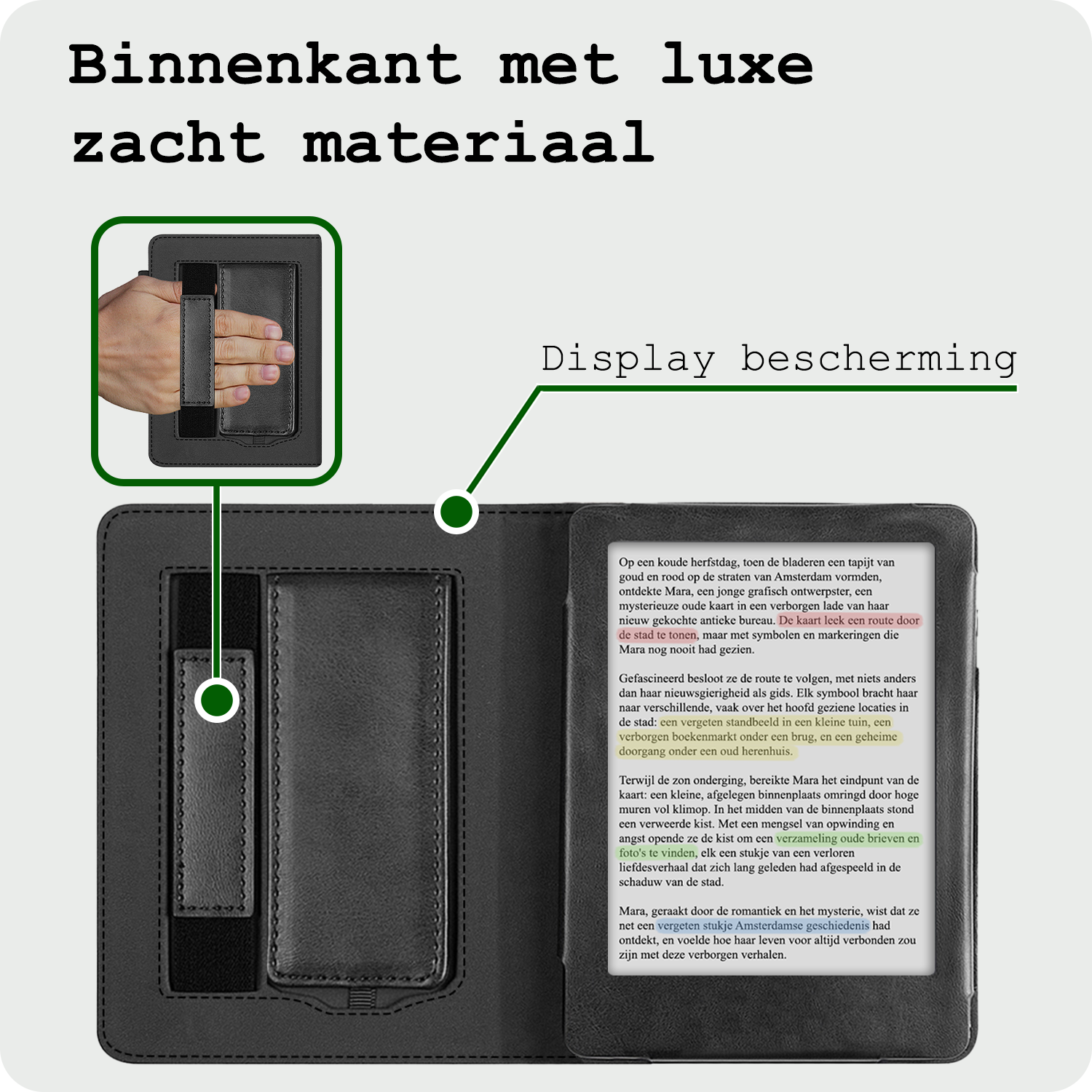 BASEY. BASEY. Kobo Clara Colour Hoesje Leer - Zwart