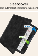 Nomfy Nomfy Kobo Libra Colour Hoesje Leer Met Screenprotector - Zwart