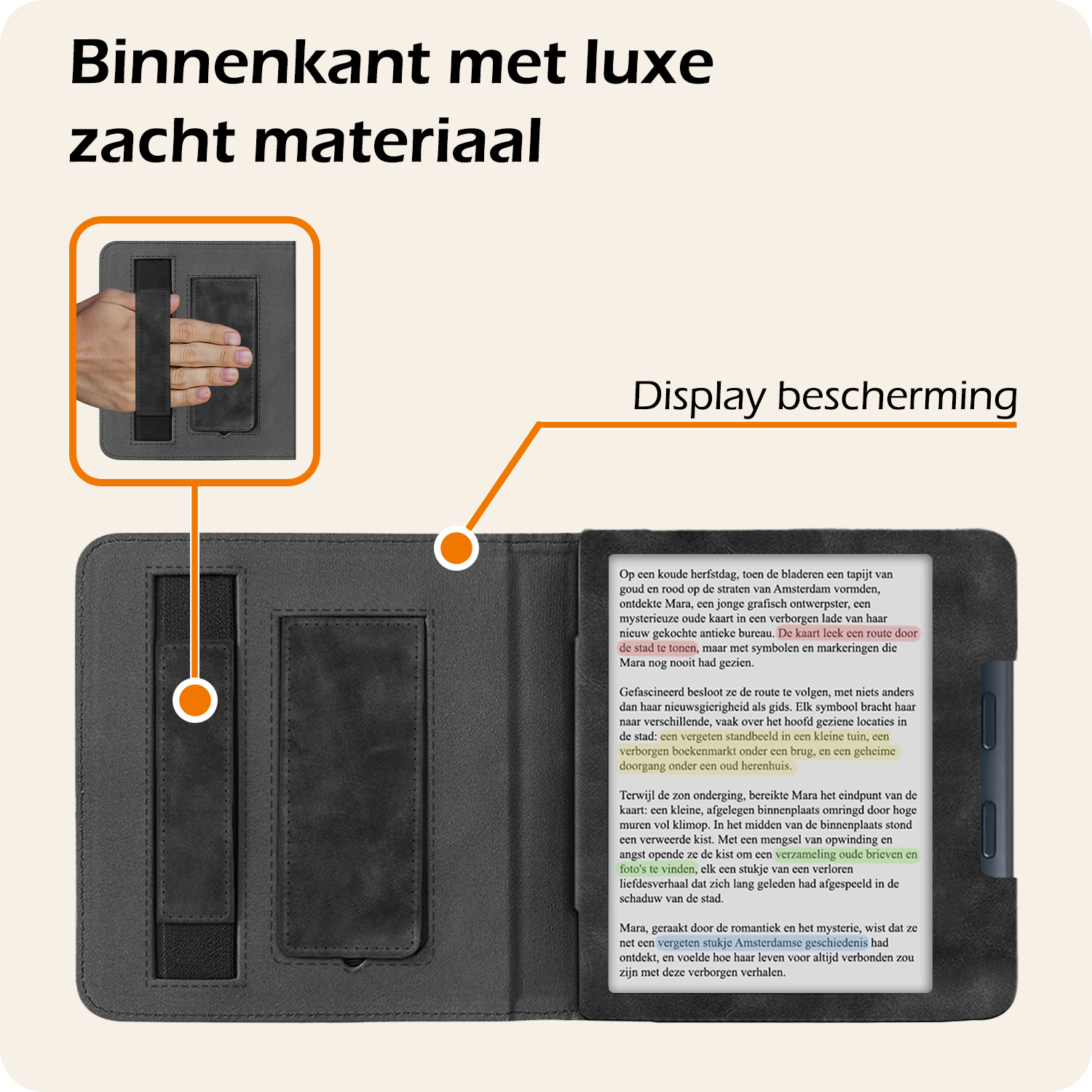 Nomfy Nomfy Kobo Libra Colour Hoesje Leer Met Screenprotector - Zwart