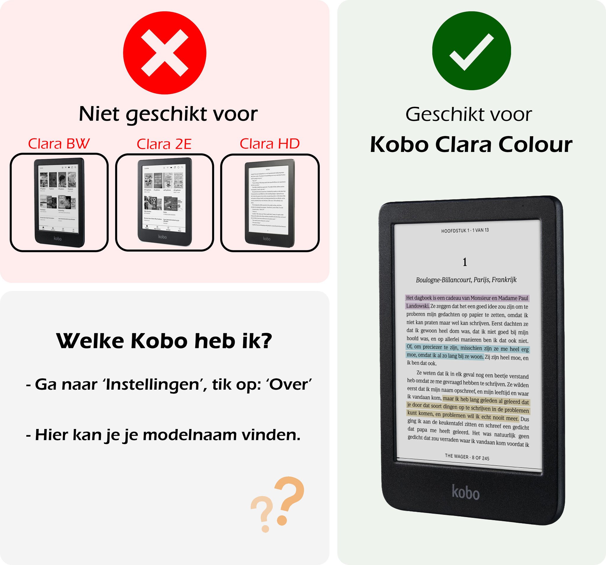 Nomfy Nomfy Kobo Clara BW Hoesje Leer - Bruin