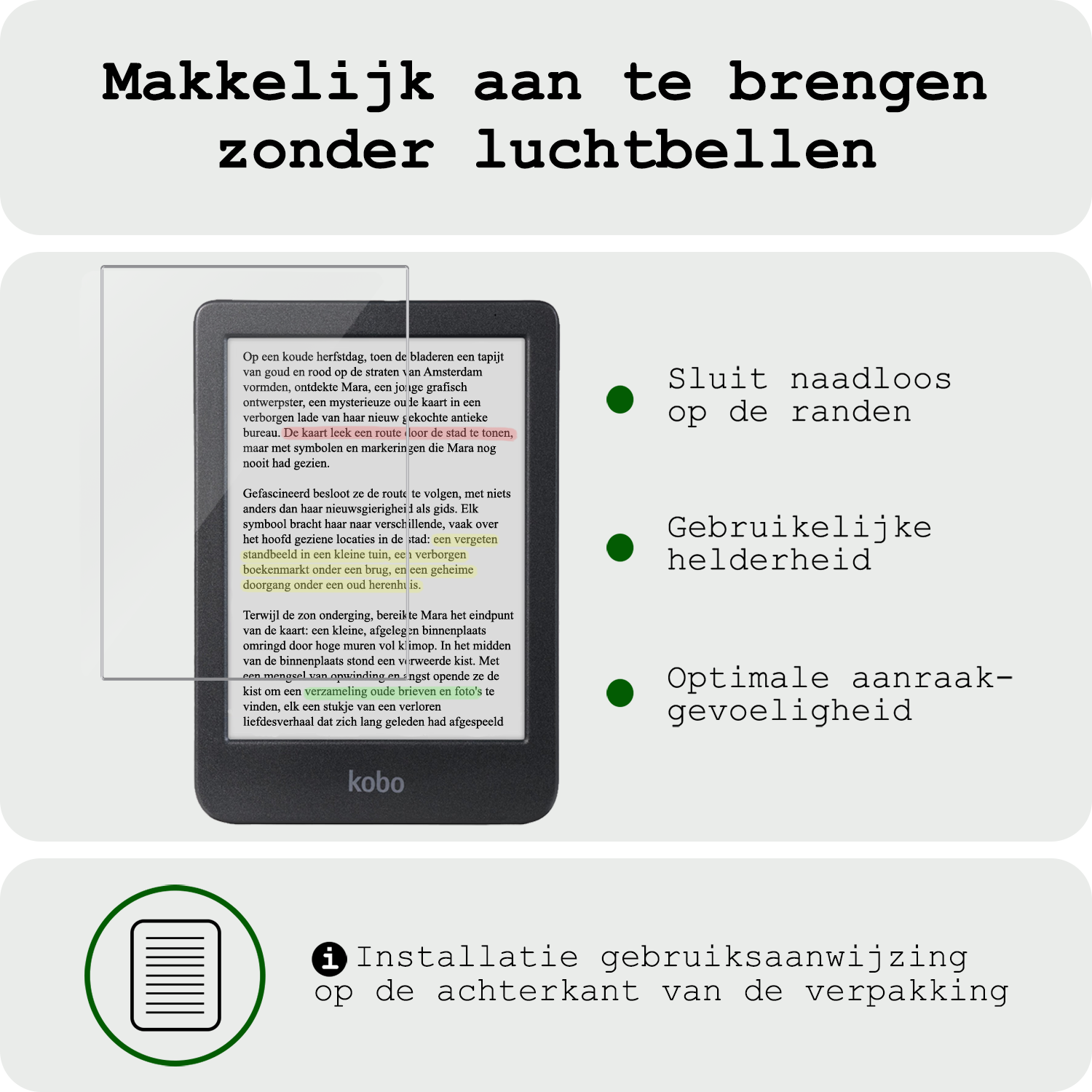 BASEY. BASEY. Kobo Clara Colour Hoesje Leer Met Screenprotector - Zwart