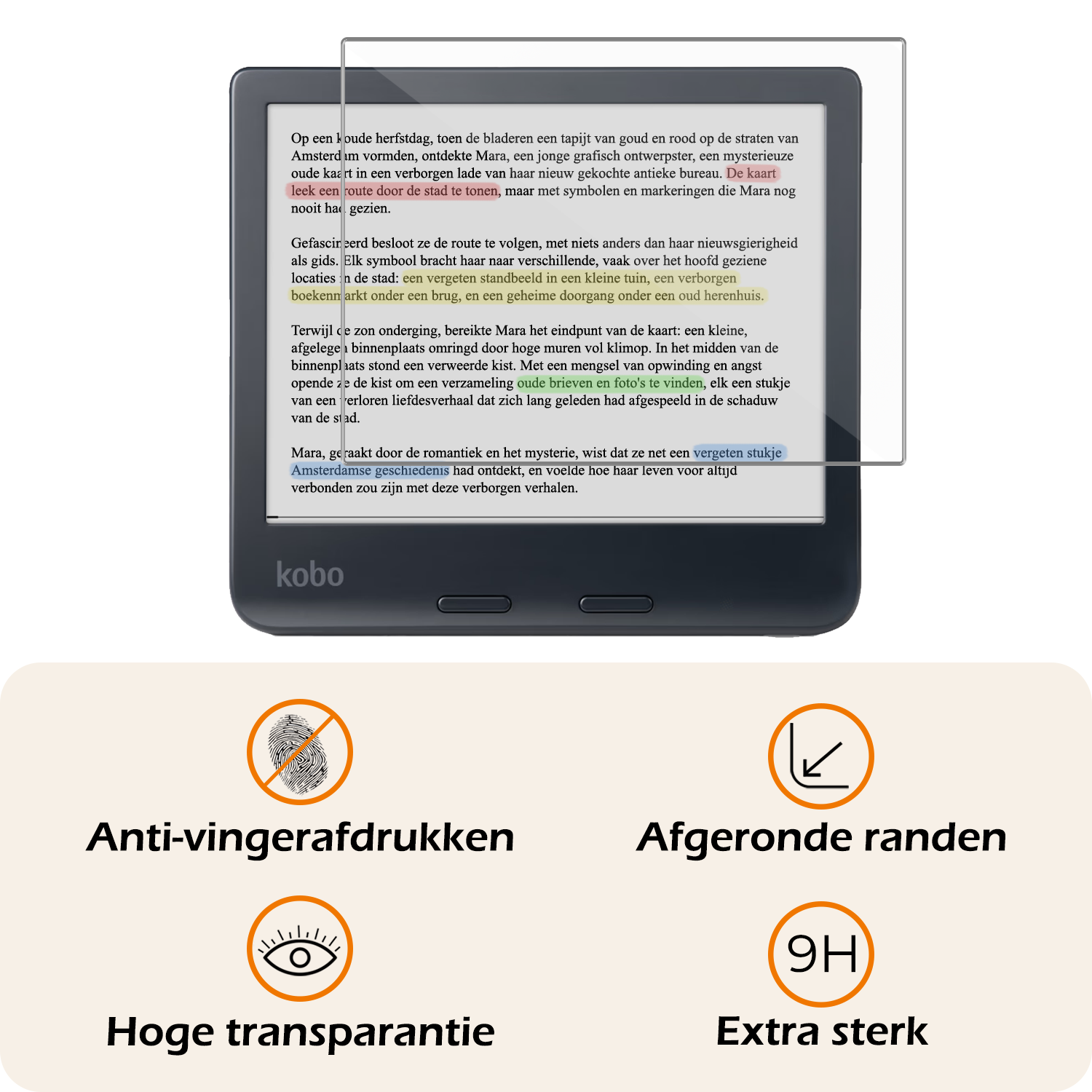 Nomfy Nomfy Kobo Libra Colour Hoesje Leer Met Screenprotector - Zwart