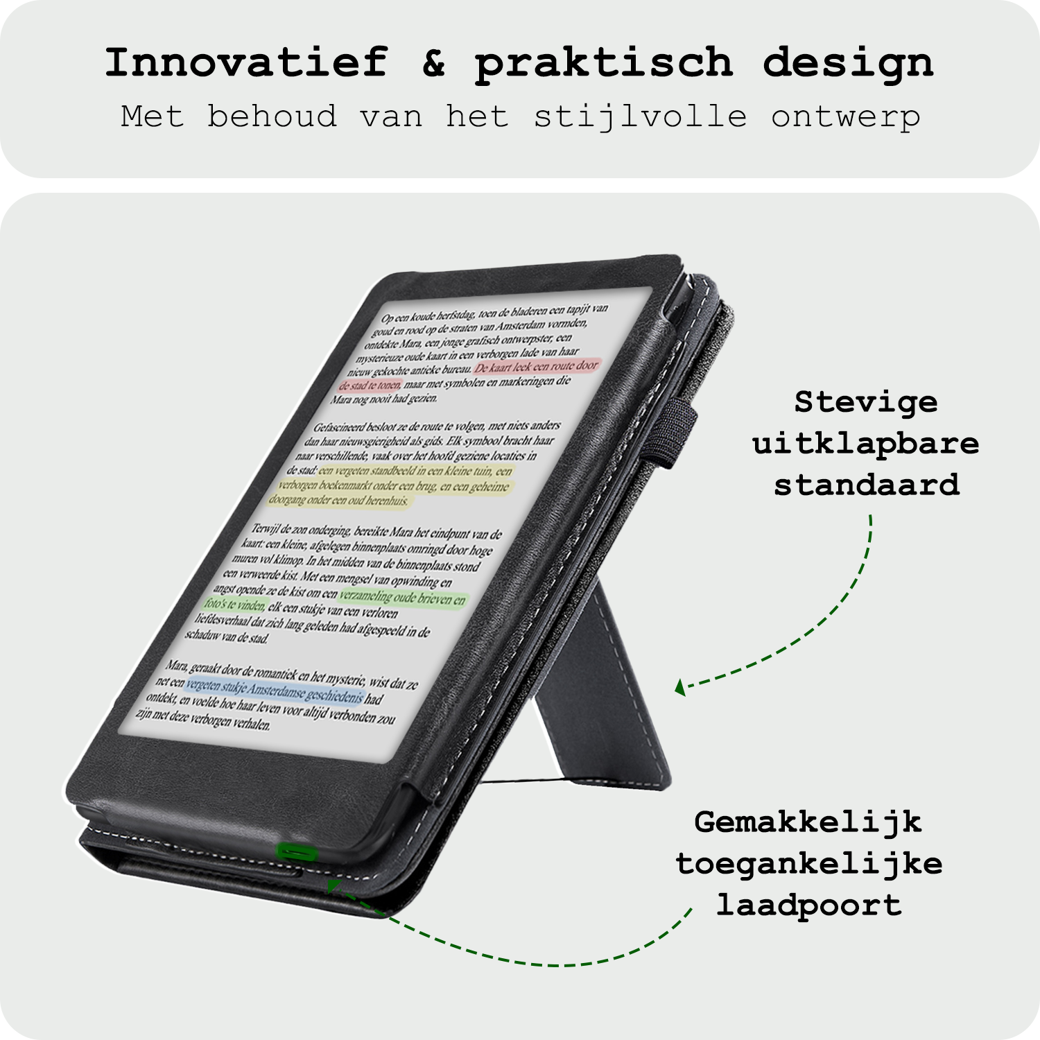 BASEY. BASEY. Kobo Clara Colour Hoesje Leer Met Screenprotector - Zwart