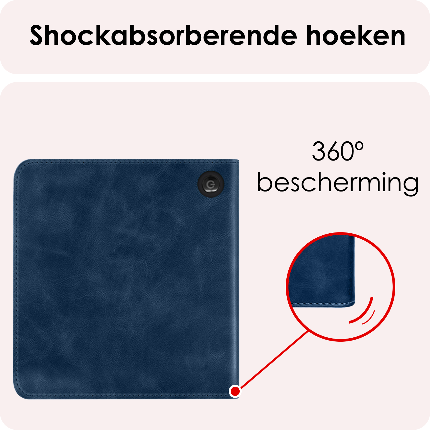 NoXx NoXx Kobo Libra Colour Hoesje Leer Met Screenprotector - Donkerblauw