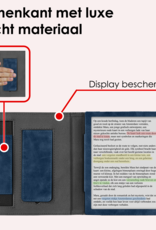 NoXx NoXx Kobo Libra Colour Hoesje Leer Met Screenprotector - Donkerblauw