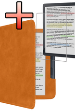 NoXx NoXx Kobo Libra Colour Hoesje Leer Met Screenprotector - Bruin