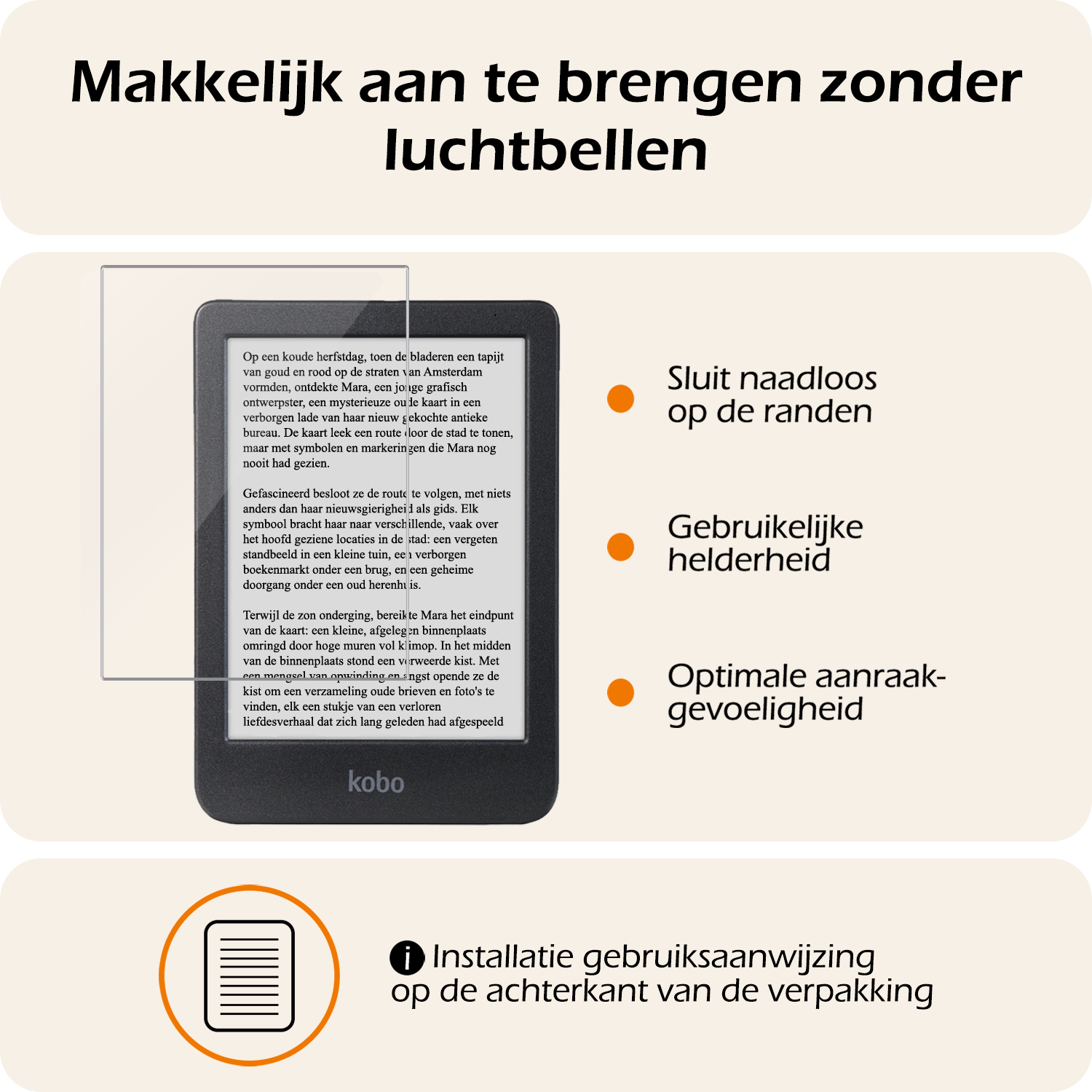 Nomfy Nomfy Kobo Clara BW Hoesje Leer Met Screenprotector - Donkerblauw