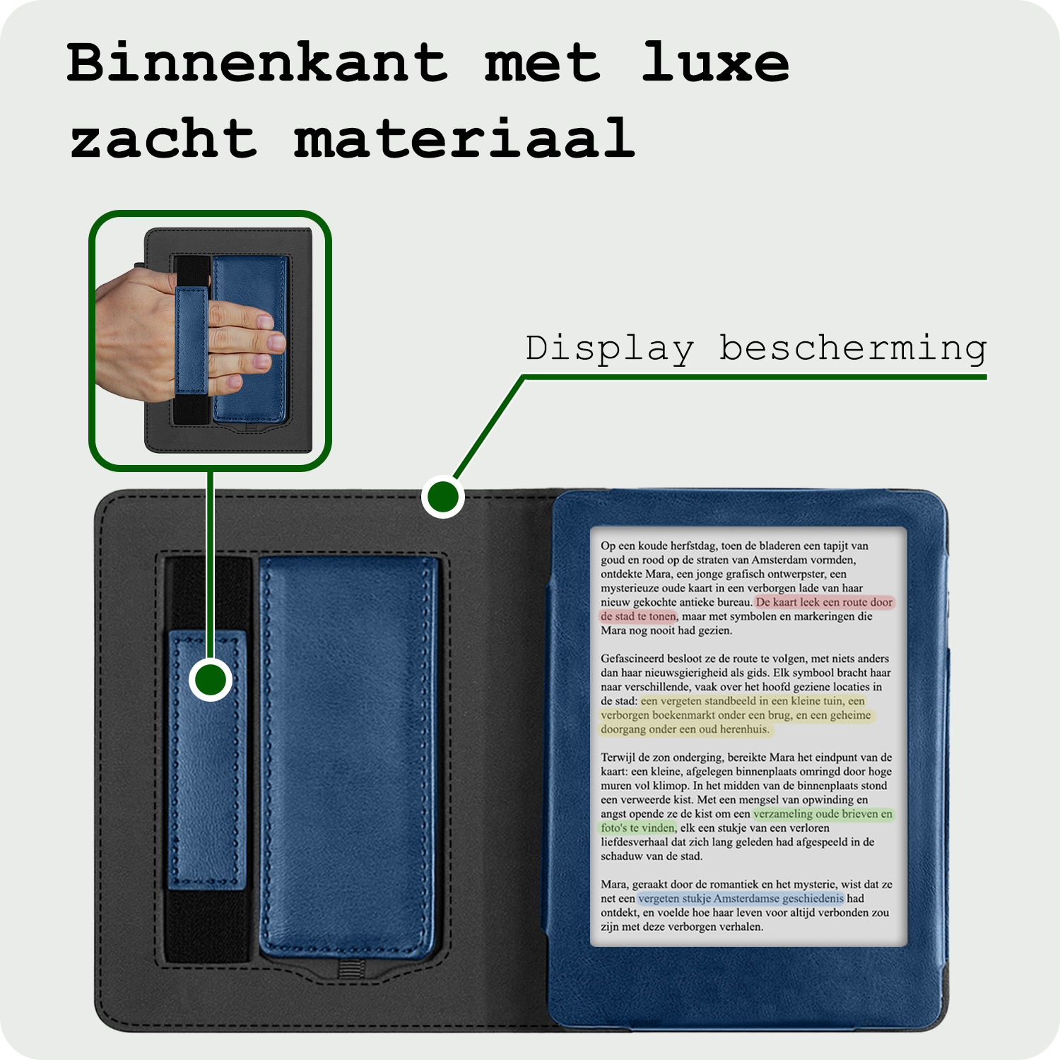 BASEY. BASEY. Kobo Clara BW Hoesje Leer - Donkerblauw