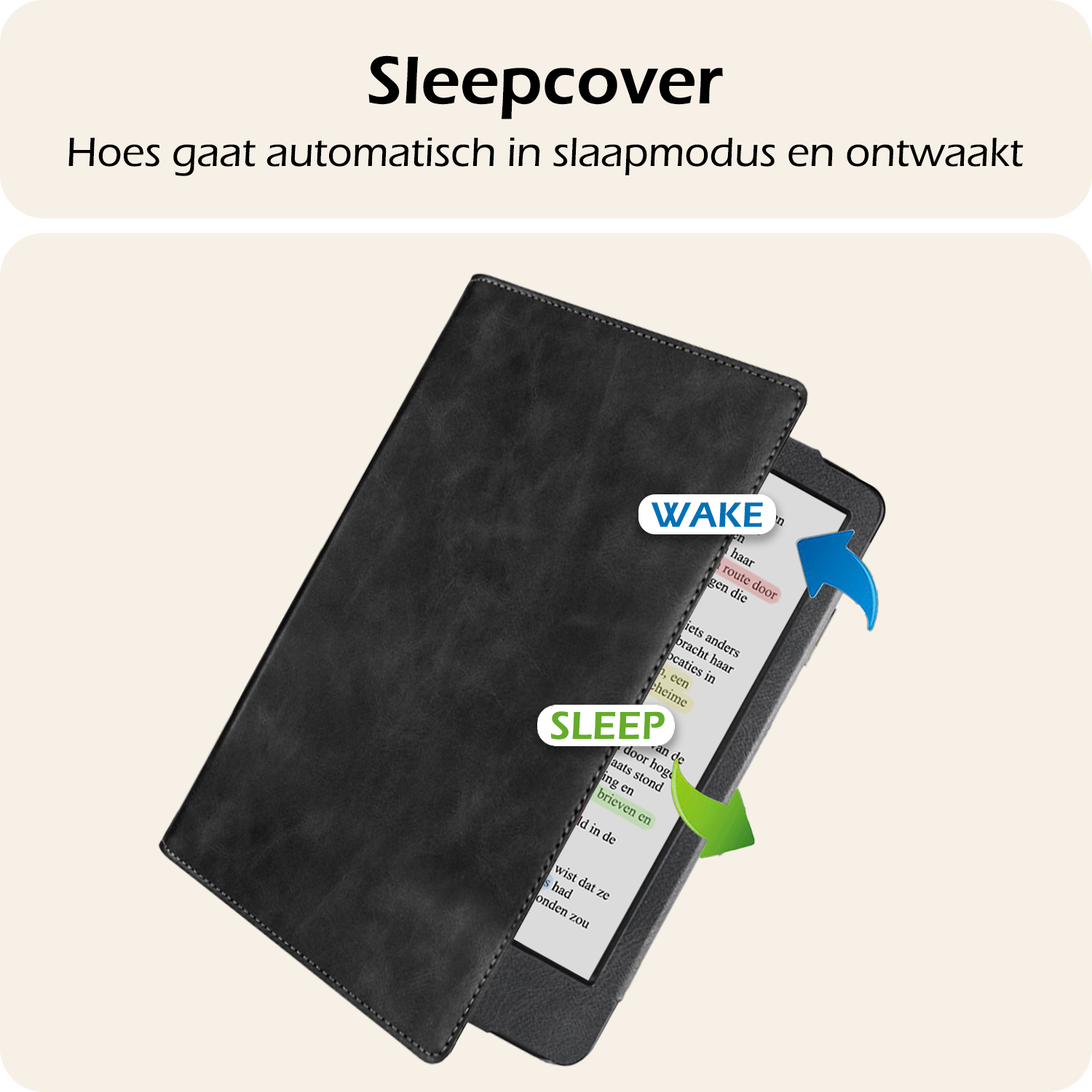 Nomfy Nomfy Kobo Clara Colour Hoesje Leer Met Screenprotector - Zwart