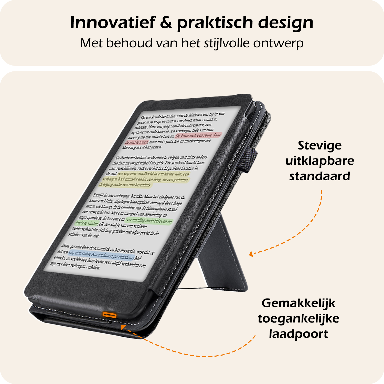 Nomfy Nomfy Kobo Clara Colour Hoesje Leer Met Screenprotector - Zwart