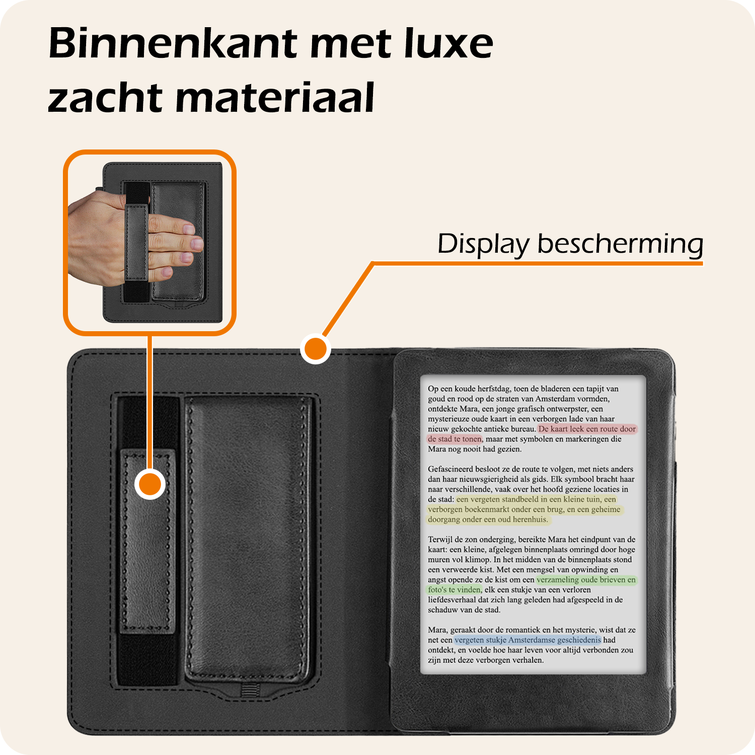 Nomfy Nomfy Kobo Clara Colour Hoesje Leer Met Screenprotector - Zwart