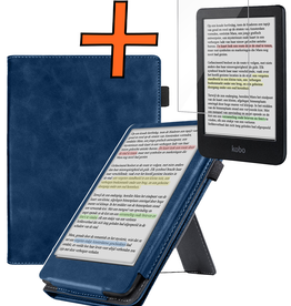 Nomfy Nomfy Kobo Clara Colour Hoesje Leer Met Screenprotector - Donkerblauw