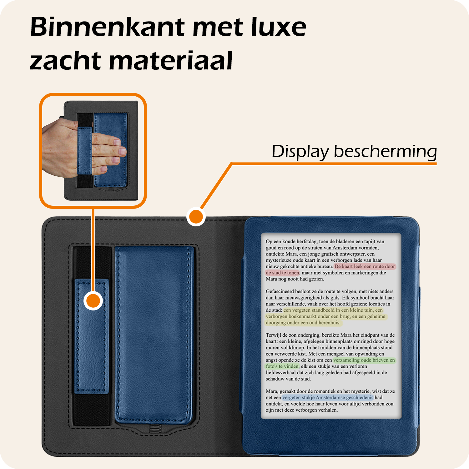 Nomfy Nomfy Kobo Clara Colour Hoesje Leer Met Screenprotector - Donkerblauw