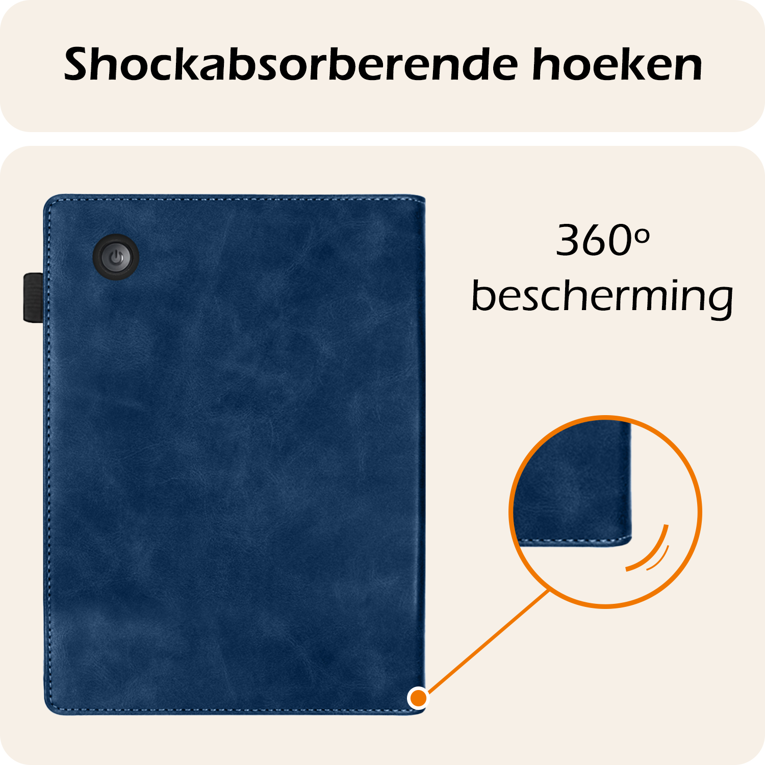 Nomfy Nomfy Kobo Clara Colour Hoesje Leer Met Screenprotector - Donkerblauw